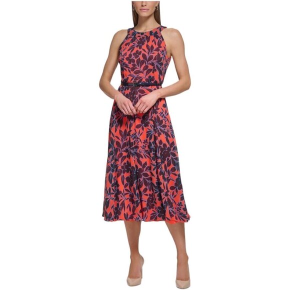 Tommy Hilfiger NWOT Floral Chiffon Halter Midi Dress, Multicolor Women’s 24W - Picture 1 of 11